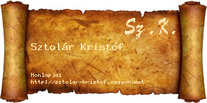 Sztolár Kristóf névjegykártya